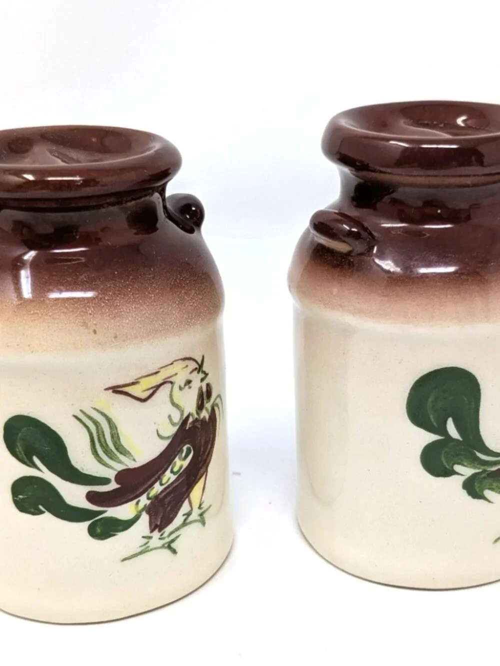 VTG Brock of California Chanticleer Rooster Salt & Pepper Shakers Milk Can 50s